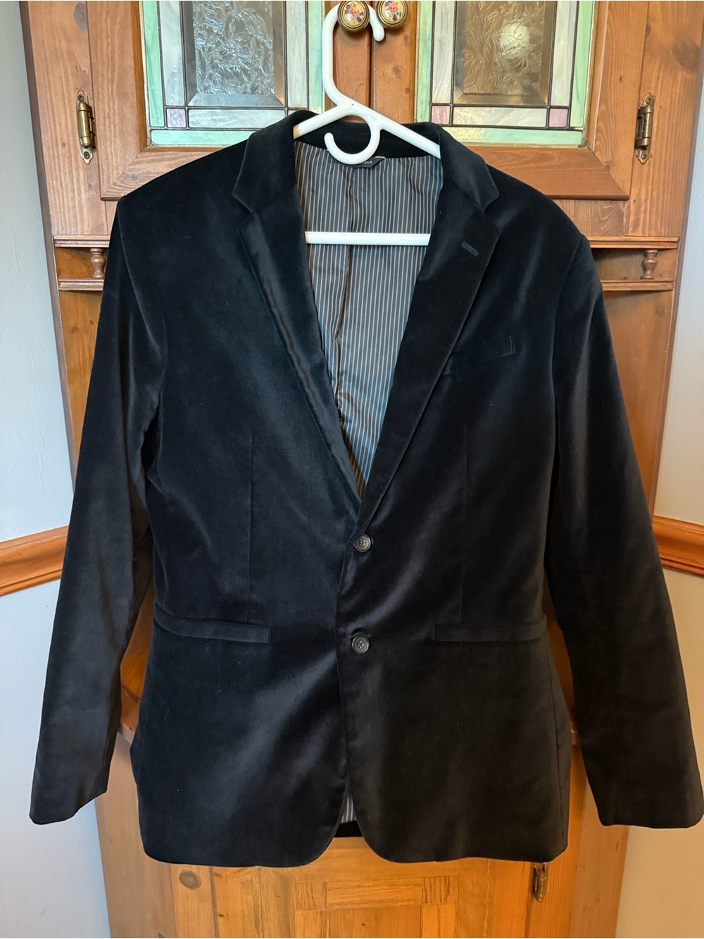 Banana Republic Factory Men 40S Navy Velvet Blazer Slim Sport Coat Unisex